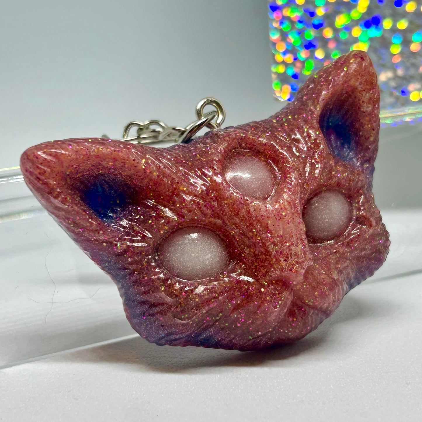 Pink to Make the Cats Wink | Spicy Catto Keyring